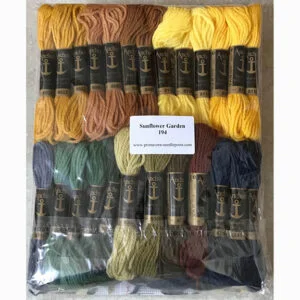 Printed needlepoint kit including wool