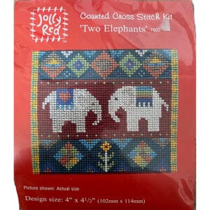 Jolly Red Cross stitch elephants